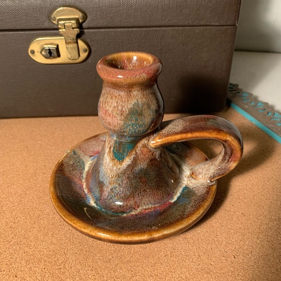 Vintage Art Pottery Bedside Chamber Candle (B4)